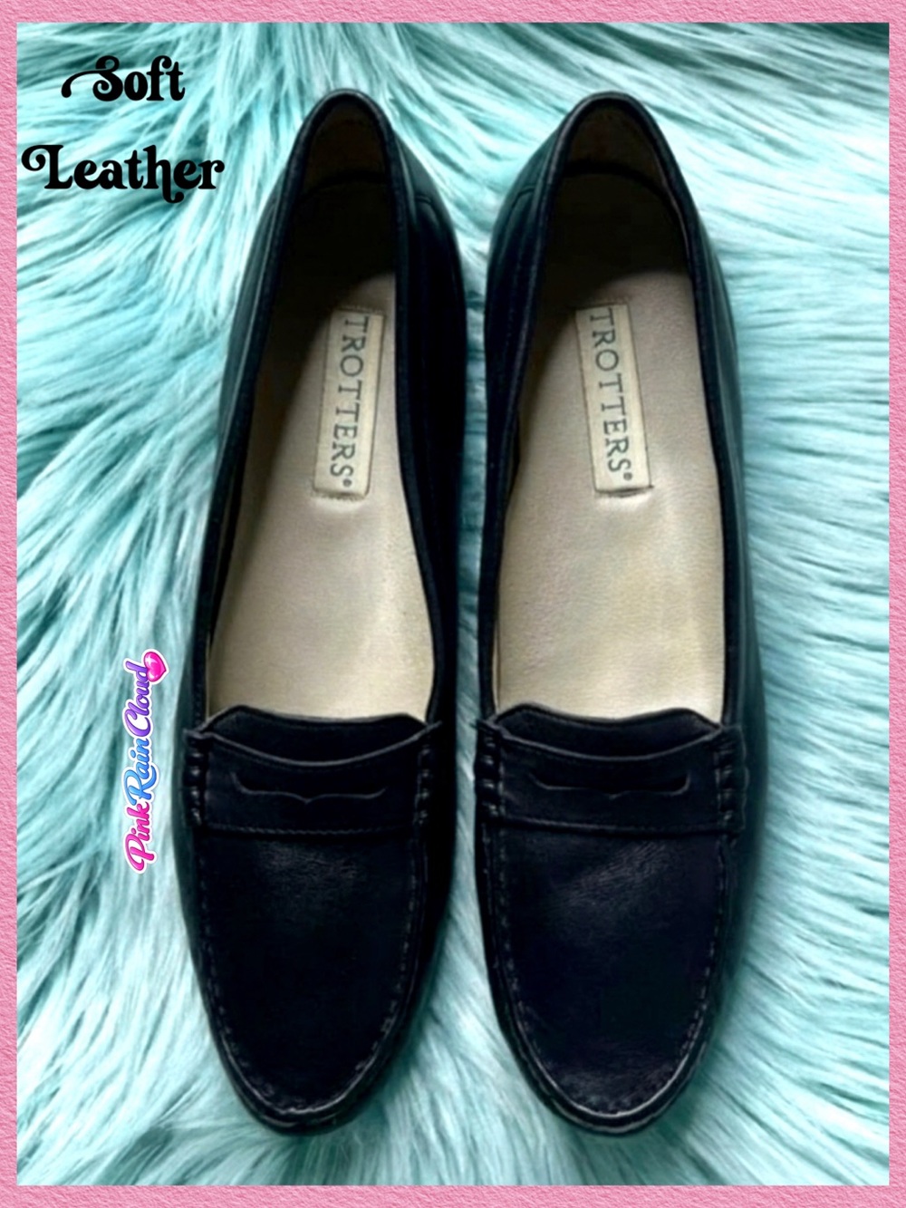 Trotters 80s Black Soft Leather Penny Loafers Women’s 11 Classic Cushioned